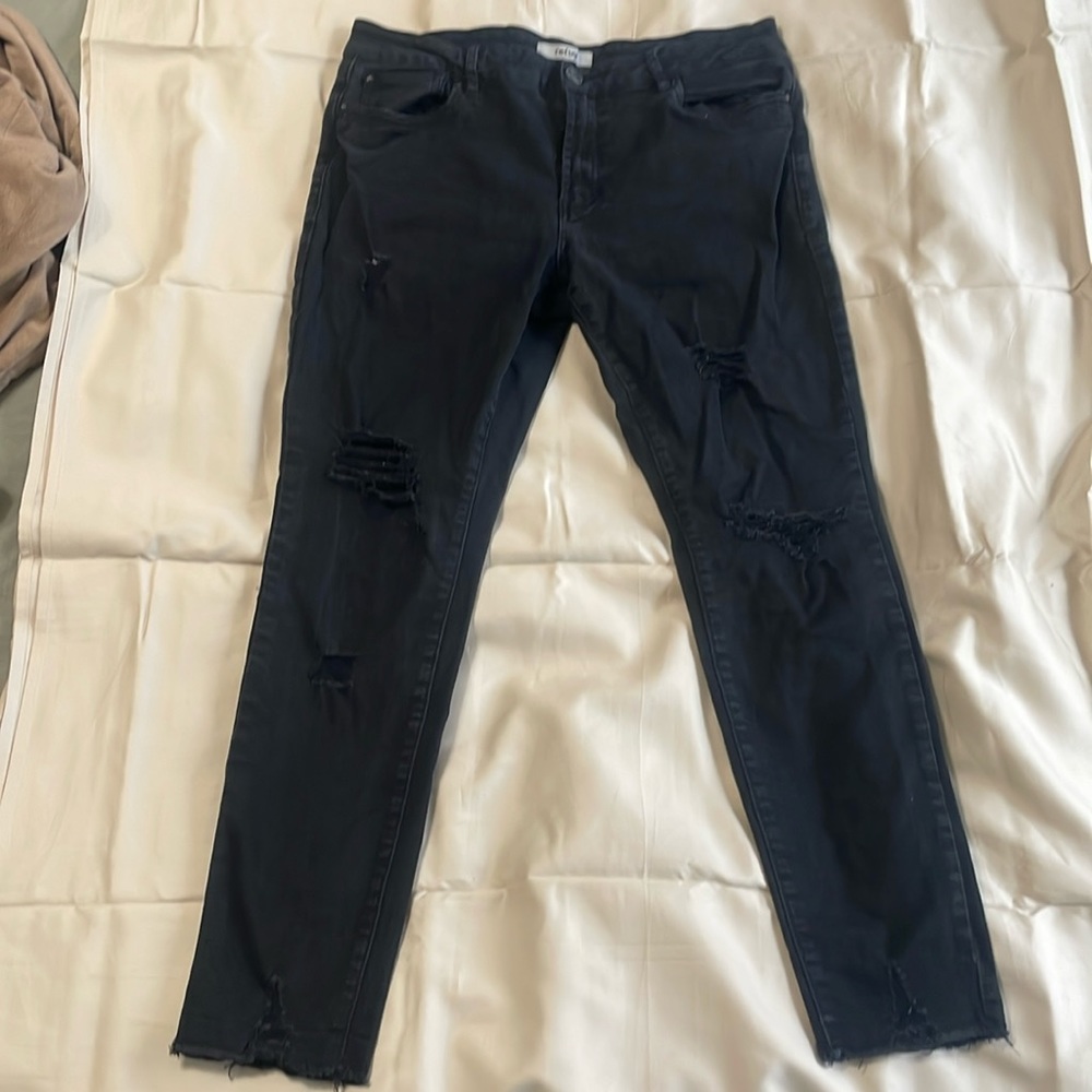 Refuge black ripped skinny jeans